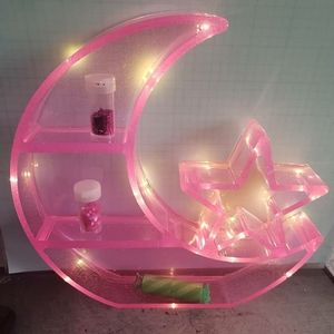 Resin Moon and Star table top shelf with twinkles